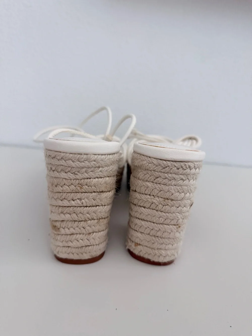 NWOT H&M White Strappy Espadrille Block Heel Sandals